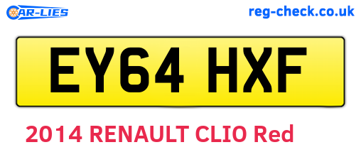 EY64HXF are the vehicle registration plates.