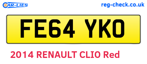 FE64YKO are the vehicle registration plates.