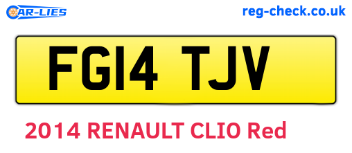FG14TJV are the vehicle registration plates.