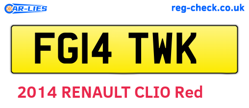 FG14TWK are the vehicle registration plates.