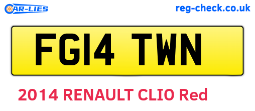 FG14TWN are the vehicle registration plates.