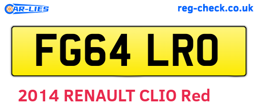 FG64LRO are the vehicle registration plates.