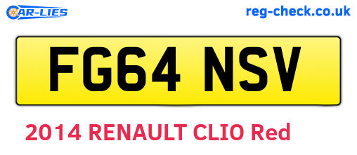 FG64NSV are the vehicle registration plates.