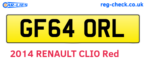 GF64ORL are the vehicle registration plates.