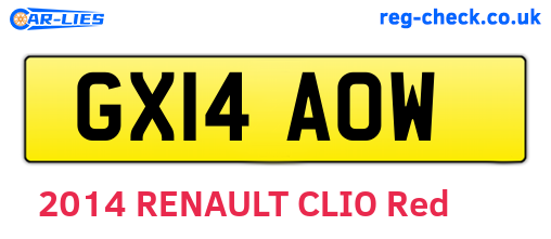 GX14AOW are the vehicle registration plates.