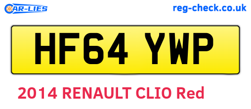 HF64YWP are the vehicle registration plates.