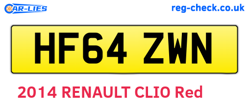 HF64ZWN are the vehicle registration plates.