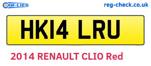 HK14LRU are the vehicle registration plates.