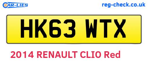 HK63WTX are the vehicle registration plates.