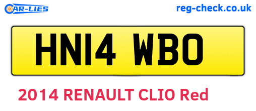 HN14WBO are the vehicle registration plates.