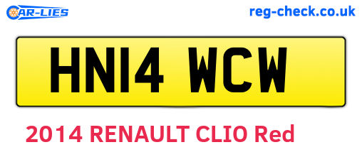HN14WCW are the vehicle registration plates.