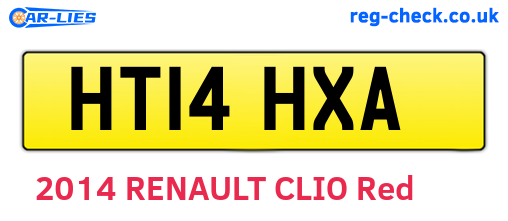 HT14HXA are the vehicle registration plates.