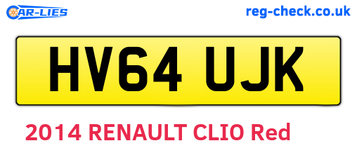 HV64UJK are the vehicle registration plates.