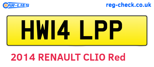 HW14LPP are the vehicle registration plates.