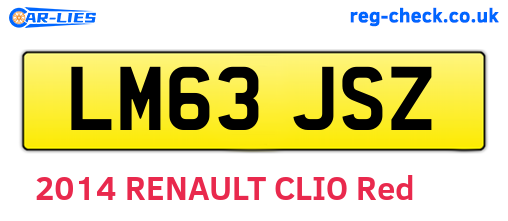 LM63JSZ are the vehicle registration plates.