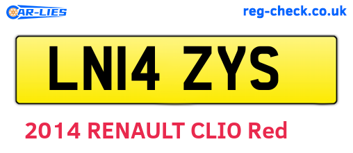 LN14ZYS are the vehicle registration plates.