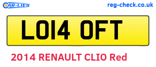 LO14OFT are the vehicle registration plates.