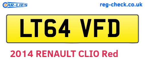 LT64VFD are the vehicle registration plates.