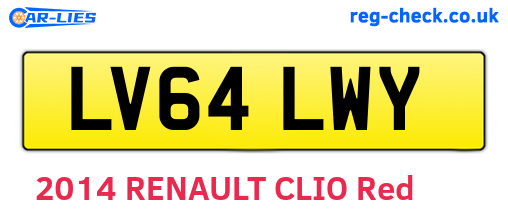LV64LWY are the vehicle registration plates.
