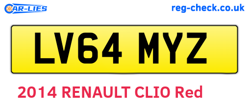 LV64MYZ are the vehicle registration plates.