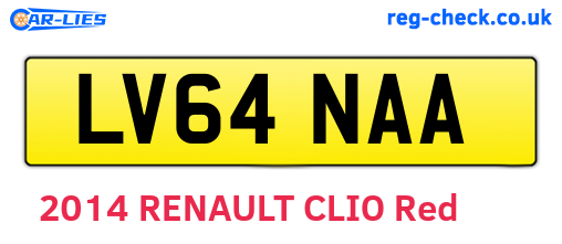 LV64NAA are the vehicle registration plates.