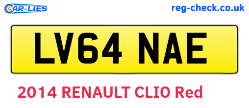 LV64NAE are the vehicle registration plates.