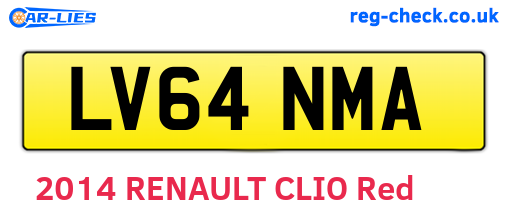 LV64NMA are the vehicle registration plates.