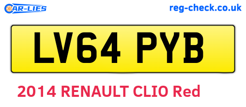LV64PYB are the vehicle registration plates.