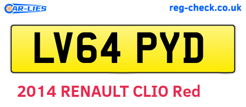 LV64PYD are the vehicle registration plates.