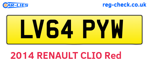 LV64PYW are the vehicle registration plates.