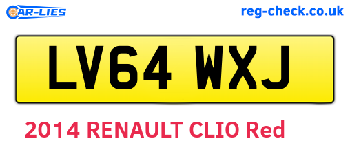 LV64WXJ are the vehicle registration plates.