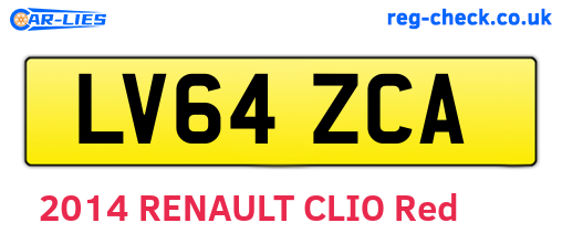 LV64ZCA are the vehicle registration plates.