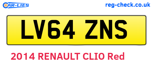 LV64ZNS are the vehicle registration plates.