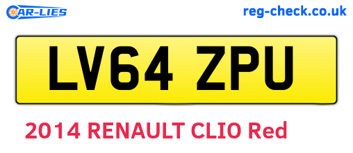 LV64ZPU are the vehicle registration plates.