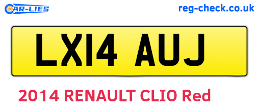 LX14AUJ are the vehicle registration plates.