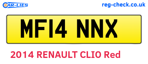MF14NNX are the vehicle registration plates.