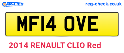 MF14OVE are the vehicle registration plates.