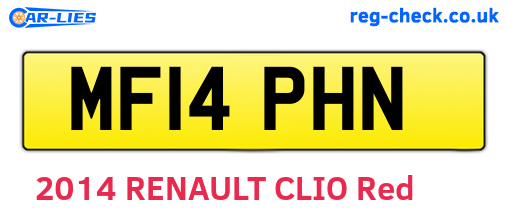 MF14PHN are the vehicle registration plates.
