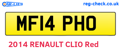 MF14PHO are the vehicle registration plates.