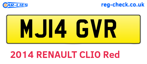 MJ14GVR are the vehicle registration plates.