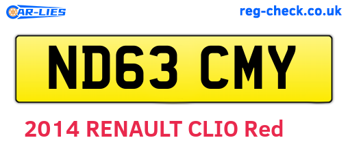 ND63CMY are the vehicle registration plates.