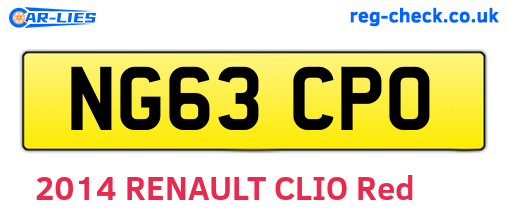 NG63CPO are the vehicle registration plates.