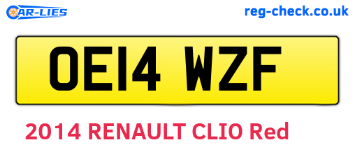 OE14WZF are the vehicle registration plates.