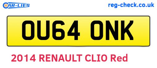 OU64ONK are the vehicle registration plates.