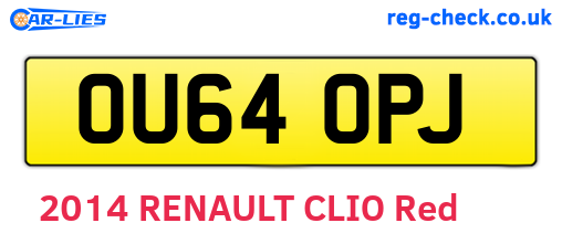 OU64OPJ are the vehicle registration plates.