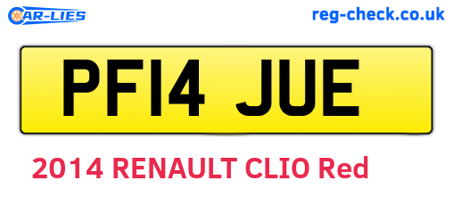 PF14JUE are the vehicle registration plates.