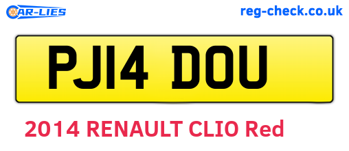 PJ14DOU are the vehicle registration plates.