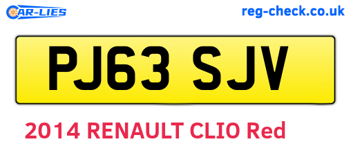 PJ63SJV are the vehicle registration plates.