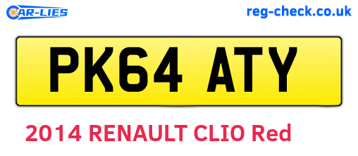 PK64ATY are the vehicle registration plates.