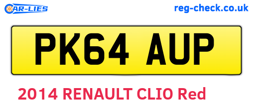 PK64AUP are the vehicle registration plates.